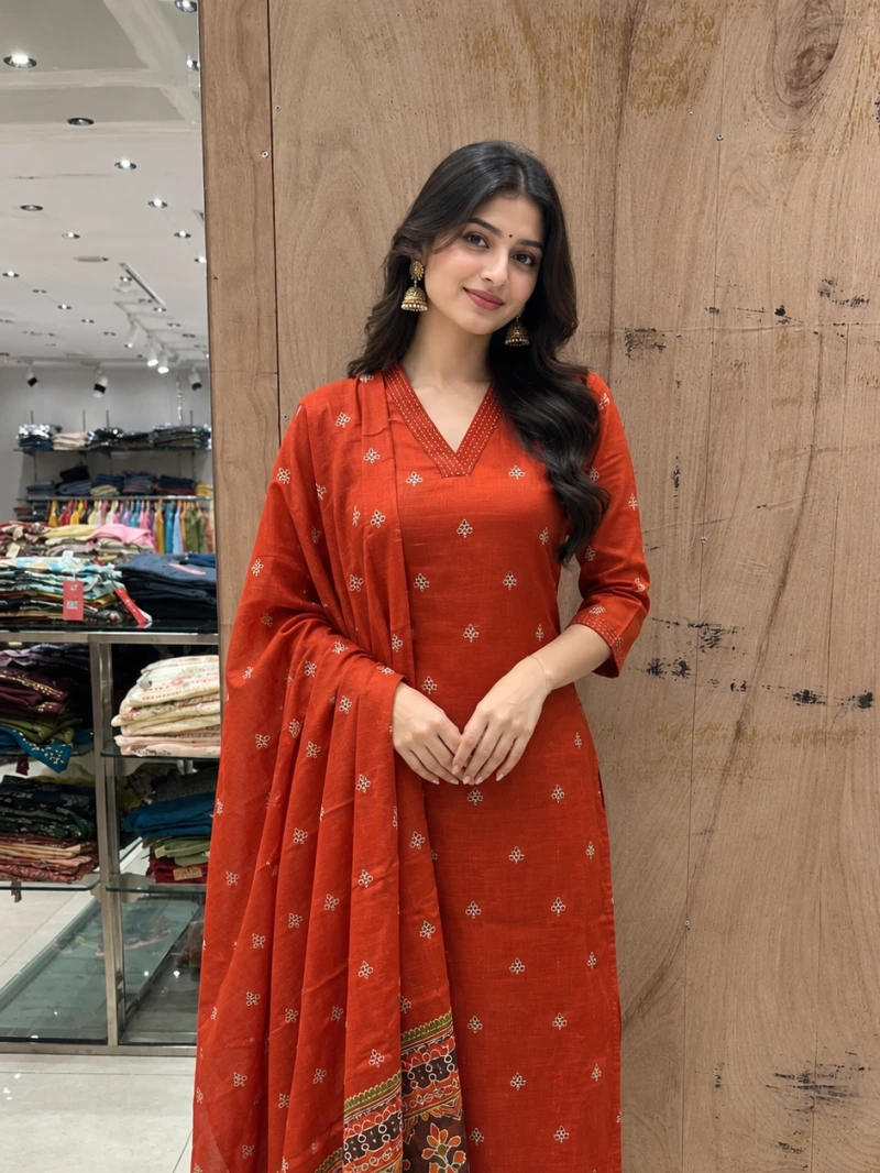 Cotton Salwar With Floral Design
