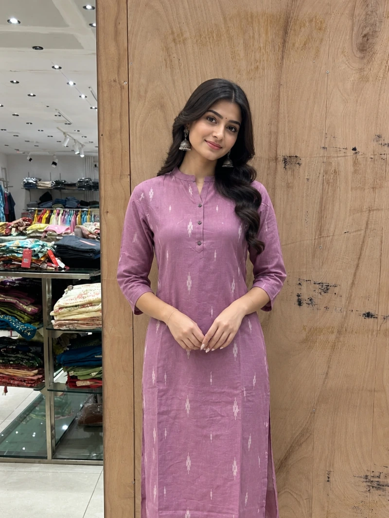 Collared Two Piece Kurta Set